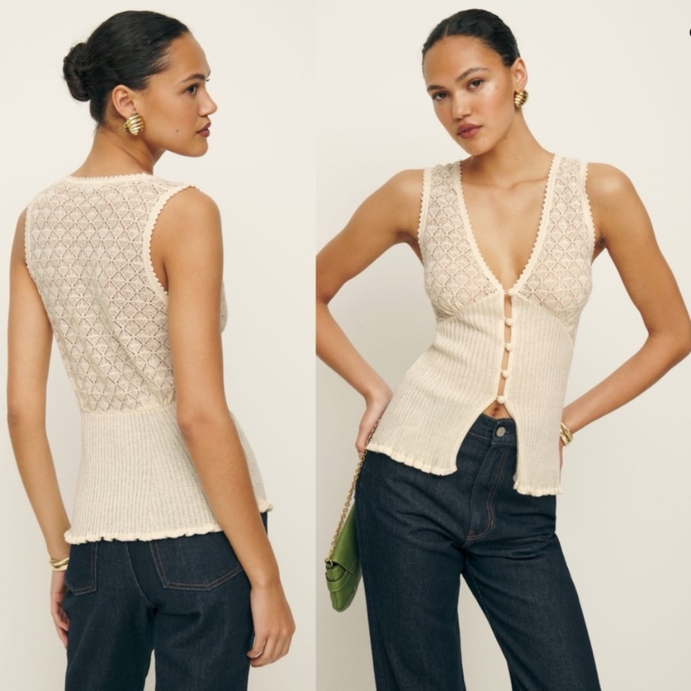 Reformation Ambrosia Pointelle Sweater Top